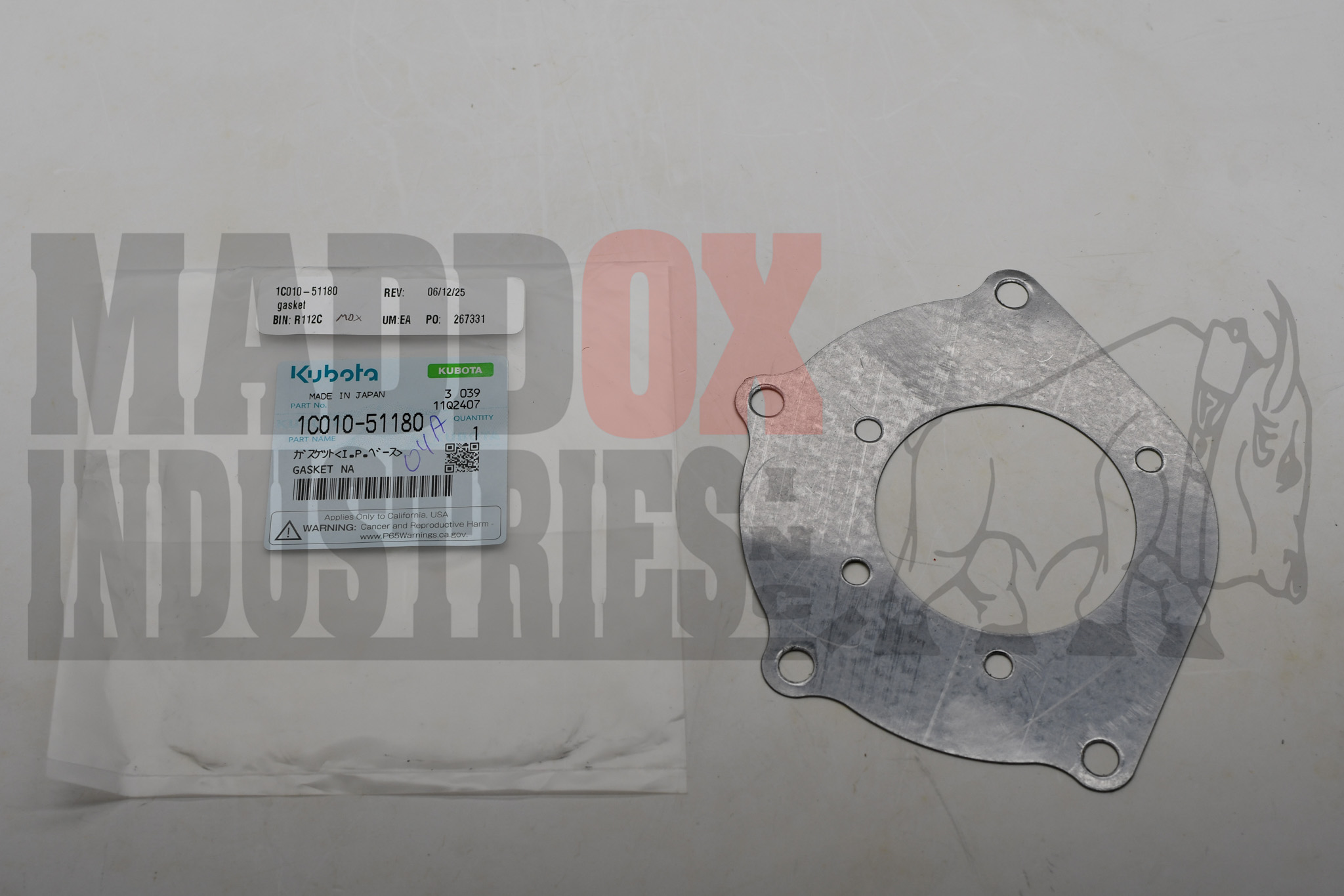 Kubota 1C010-51180 Gasket